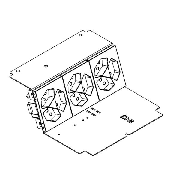 Produktbild UBD 210 222  -  Steckdoseneinsatz für 6 FLF inkl. 3x 3xT13, weiss